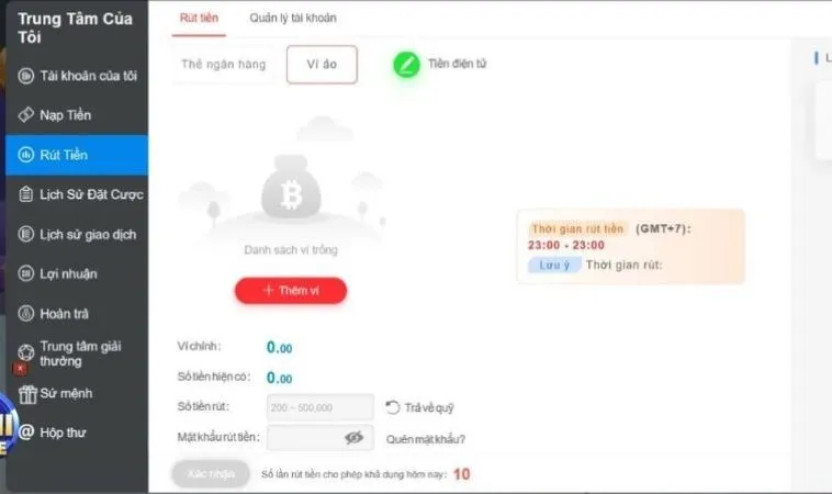Hướng Dẫn Rút Tiền Gi8 Nhanh Chóng, An Toàn Cho Người Chơi 2 Giao diện rút tiền Gi8